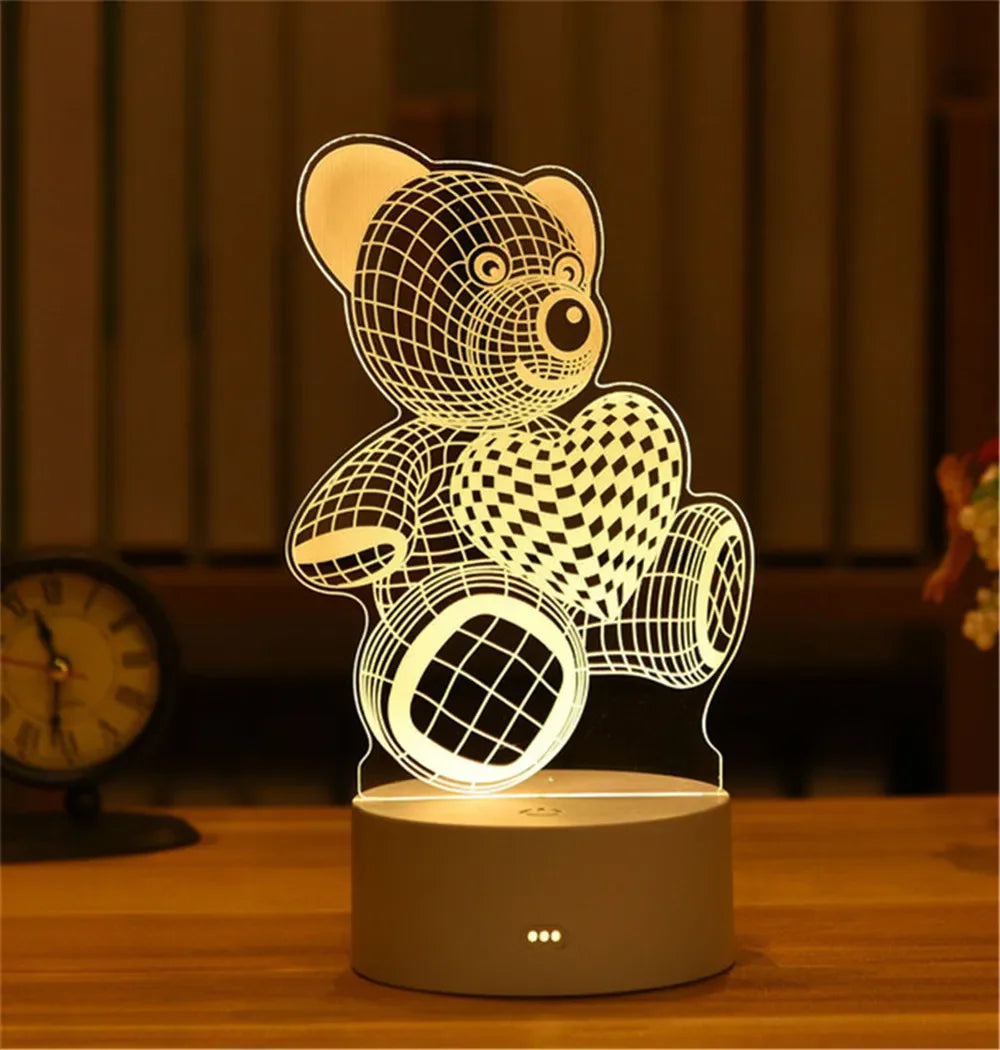 3D Acrylic Neon Sign LED Night Light USB