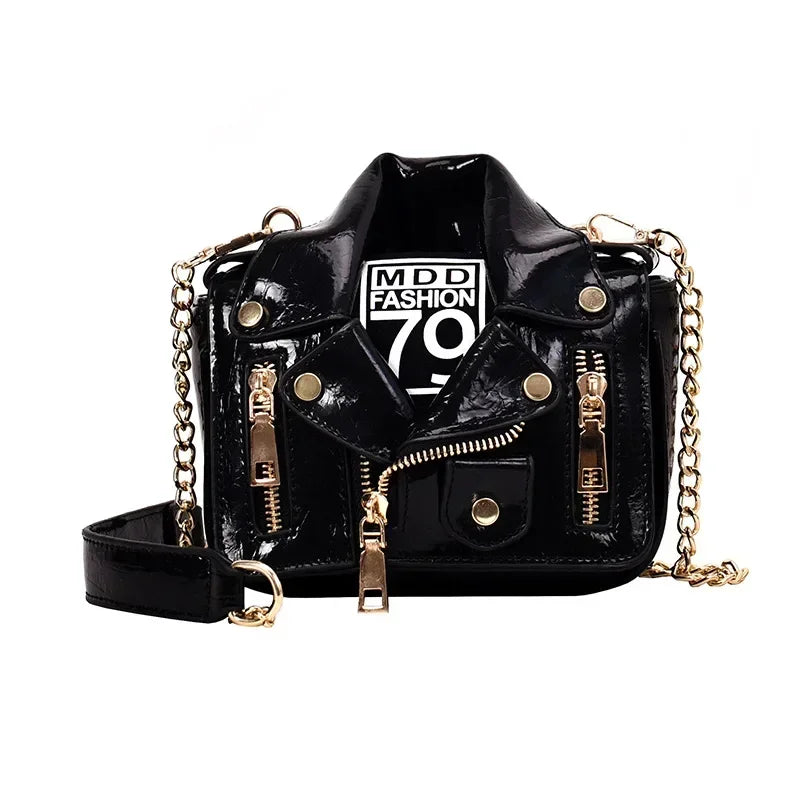 Women's PU Leather Motorcycle Shoulder Bag