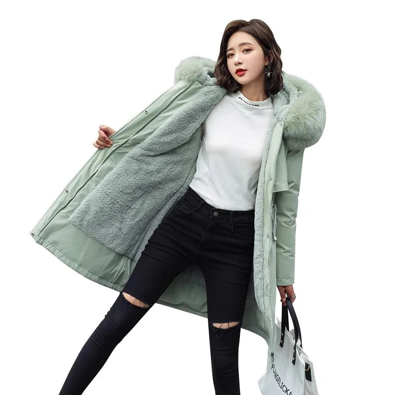Slim Fleece Women Parka