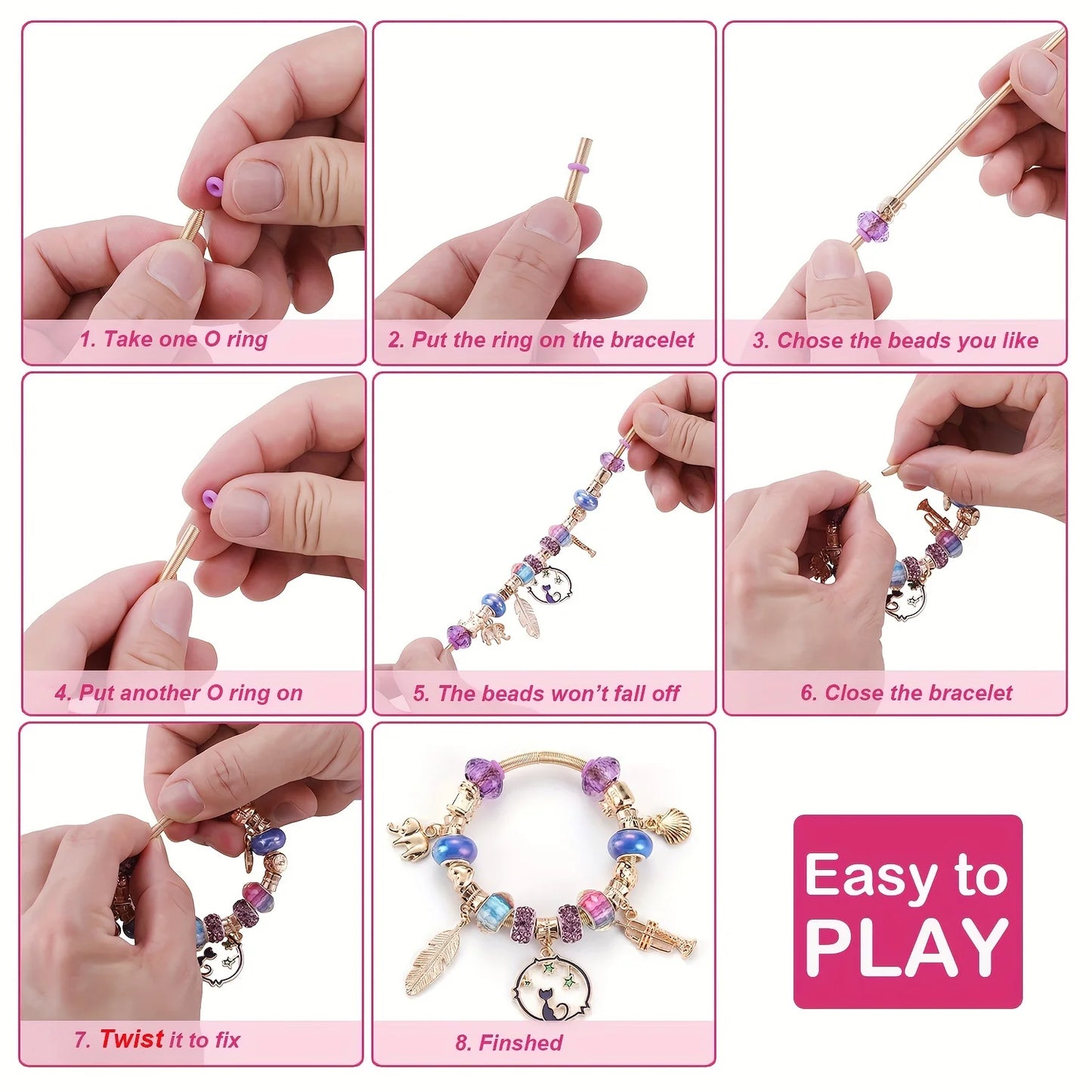 Charm Bracelet Making Kit 305 Pcs Beads