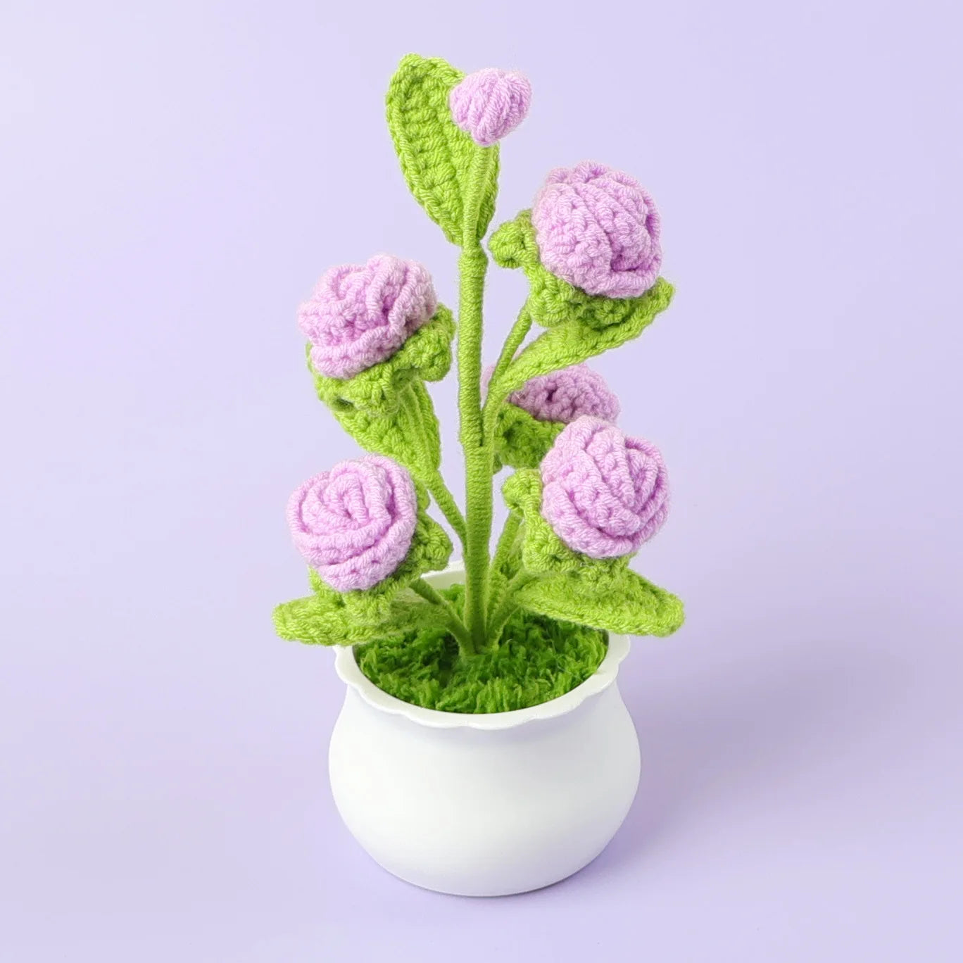 Handmade Woven Rose Potted Desktop Decor