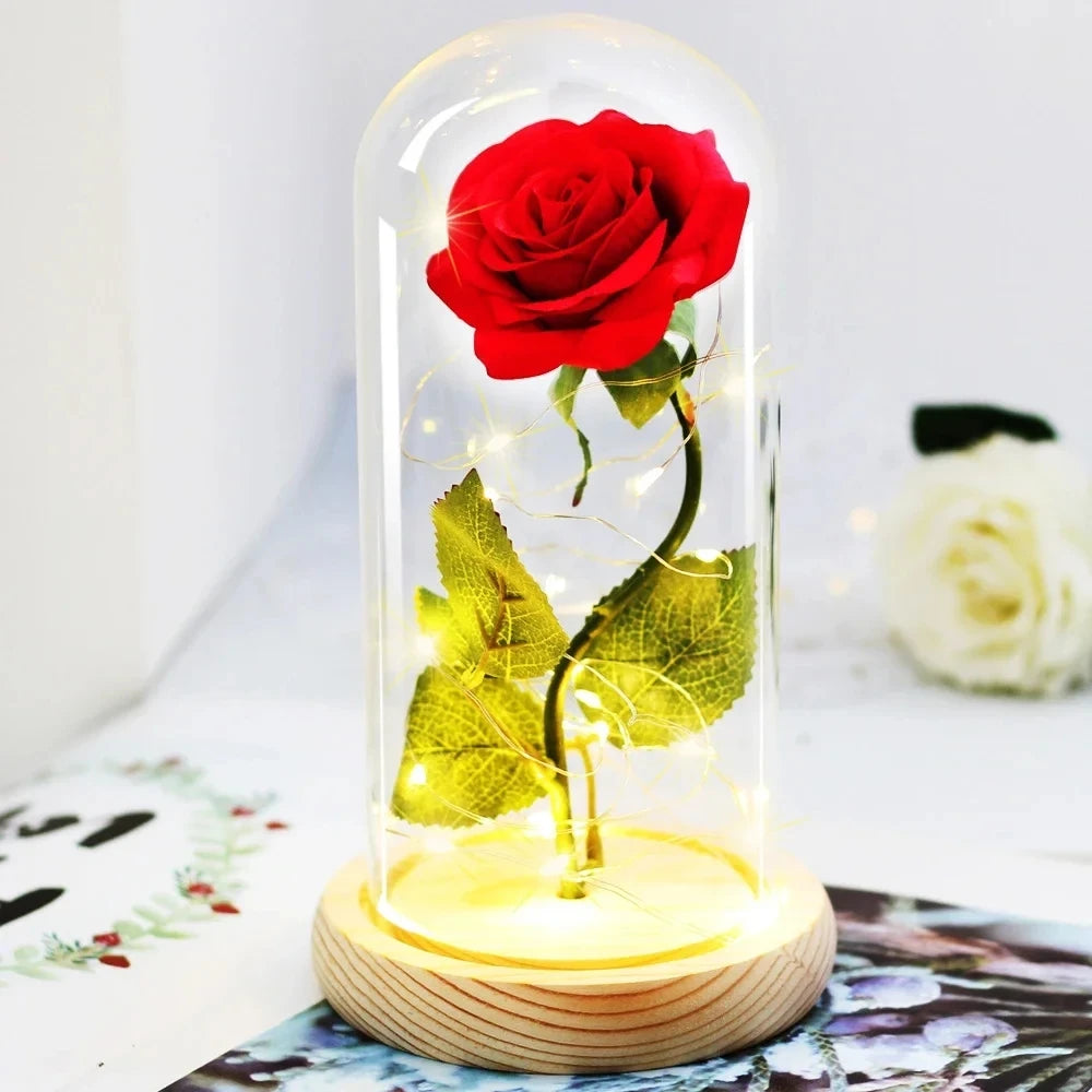 Eternal Rose LED Glass Dome Wedding Gift