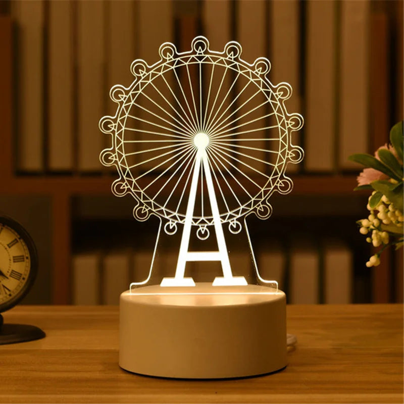 Personalized 3D LED Night Light USB Decor