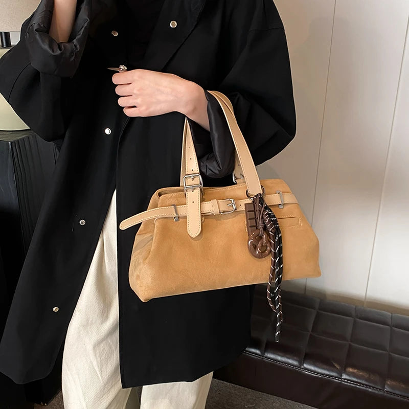 Suede Shoulder Bag Buckle