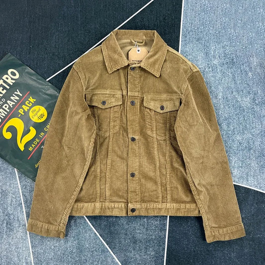 Corduroy Striped Men Jacket
