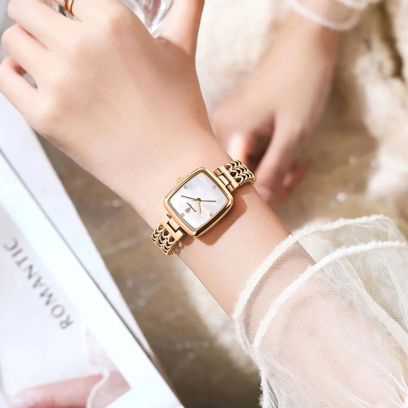 POEDAGAR Square Women Watch