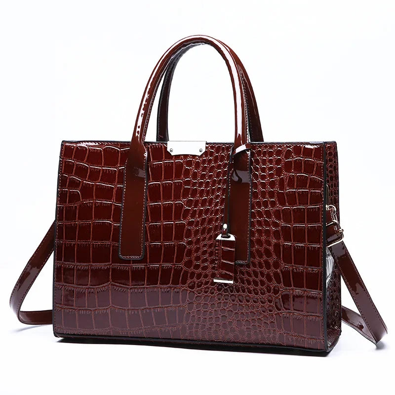 Crocodile Patent Leather Crossbody