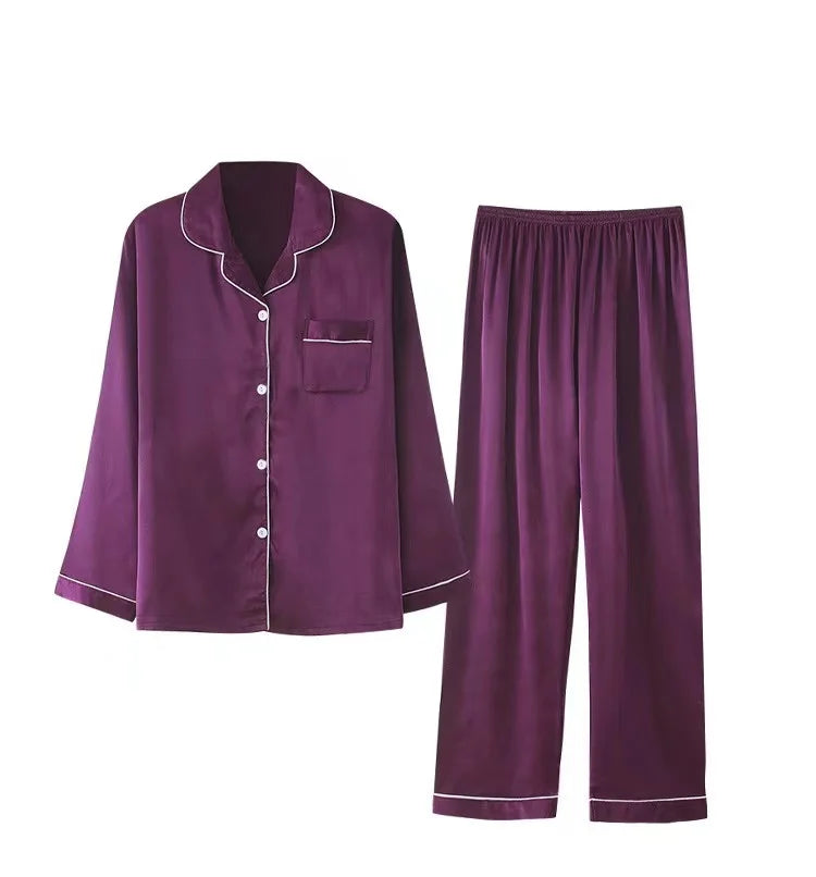 Custom Satin Couple Pajama Set Gift