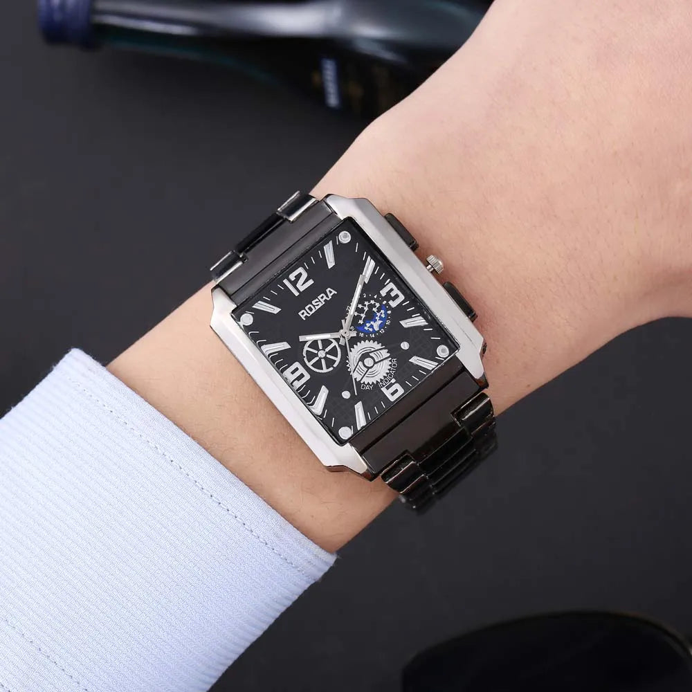 Rectangle Dial Men's Quartz Watch