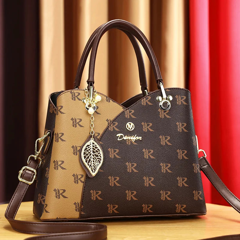 Women's Print Top-Handle Crossbody Tote Bag