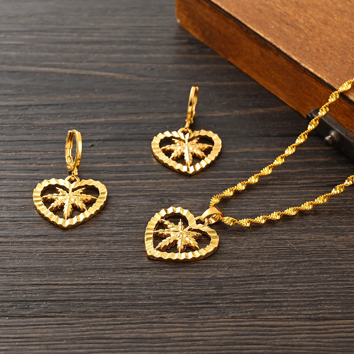 Gold Plated Dubai Necklace Earrings Set