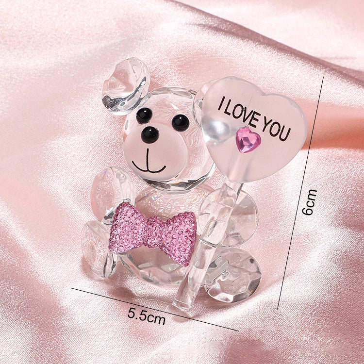 Crystal Bear Rose Valentine Wedding Gift