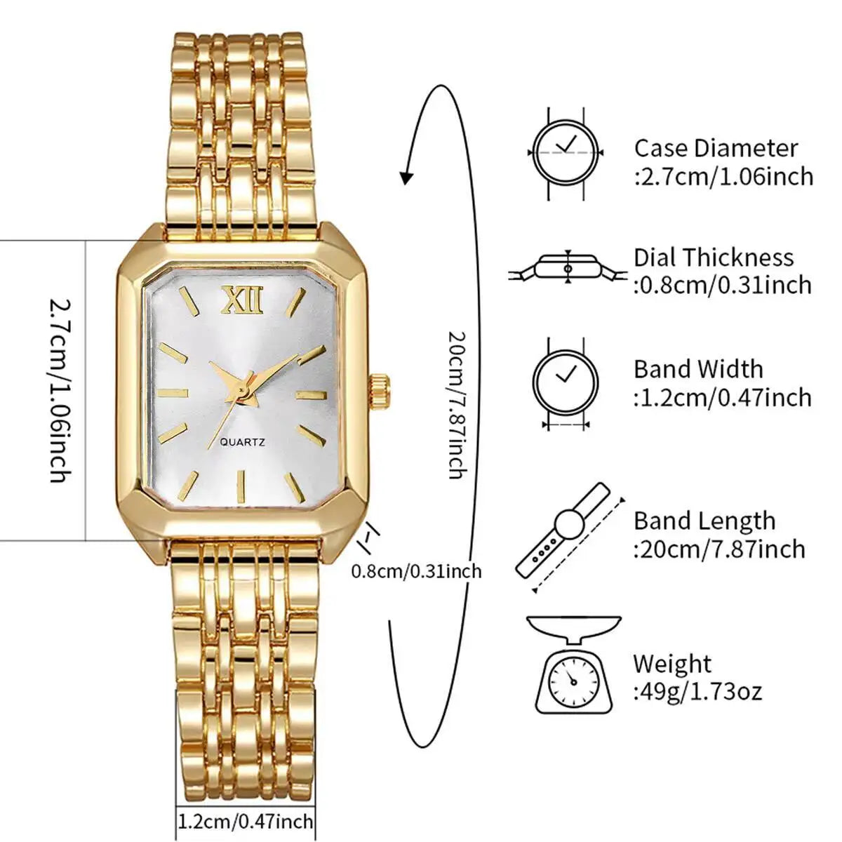 Rectangle Dial Quartz Ladies Watch