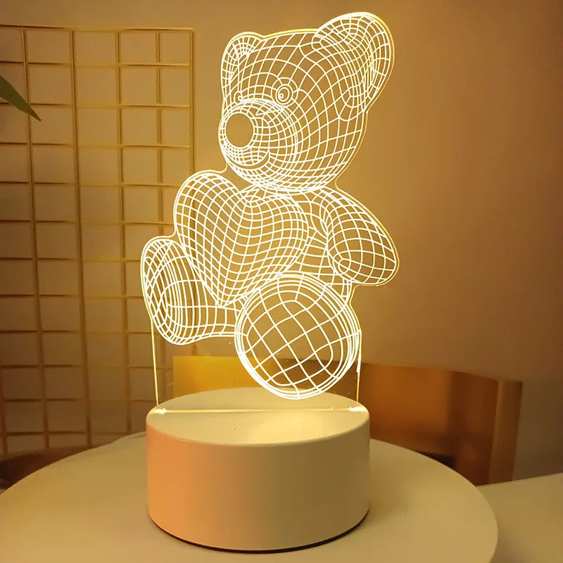3D Acrylic Neon Sign LED Night Light USB