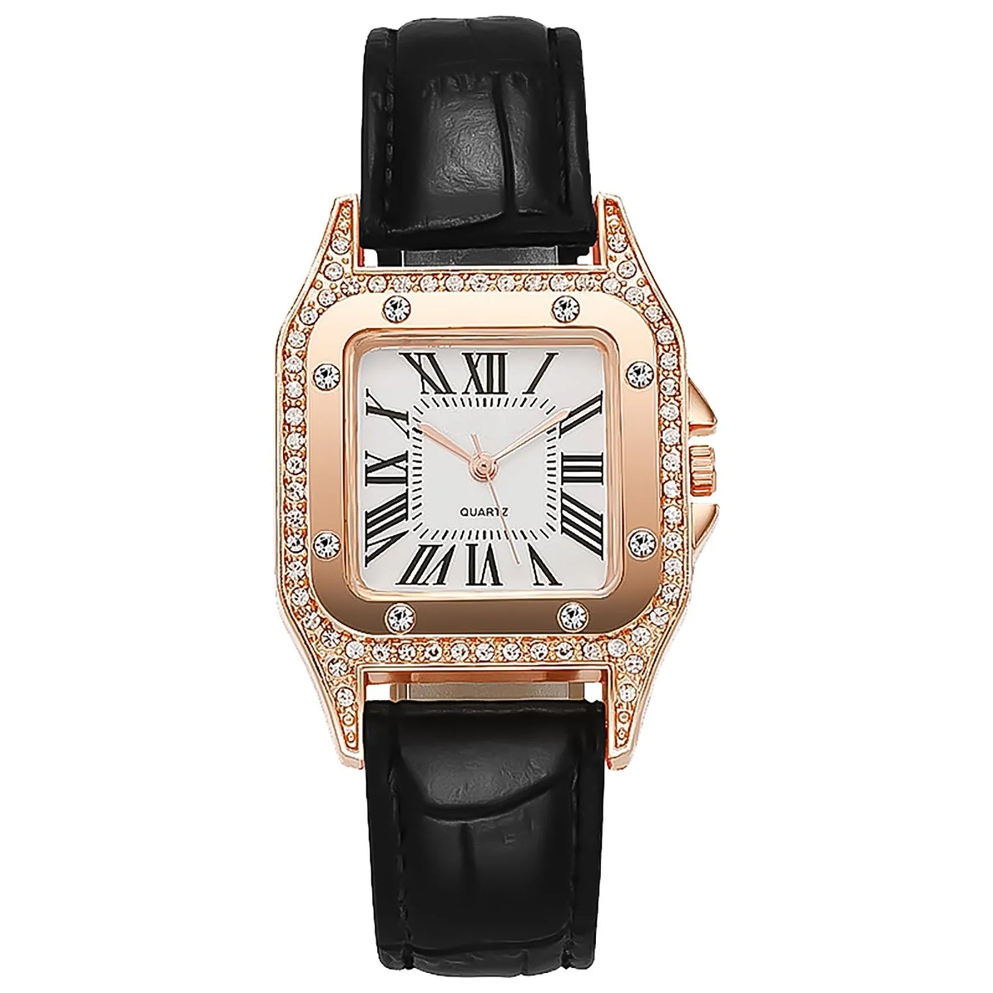 Leather Strap Bracelet Watch Set
