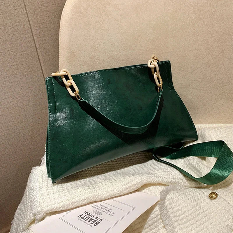 Women's Soft Leather Large Underarm Bag