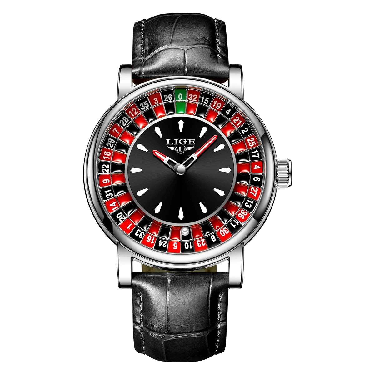LIGE Men's Roulette Luminous Quartz Watch