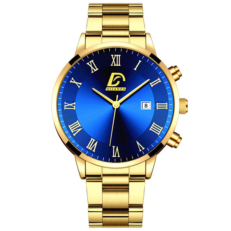 Men's Gold Minimalist Business Quartz Watch