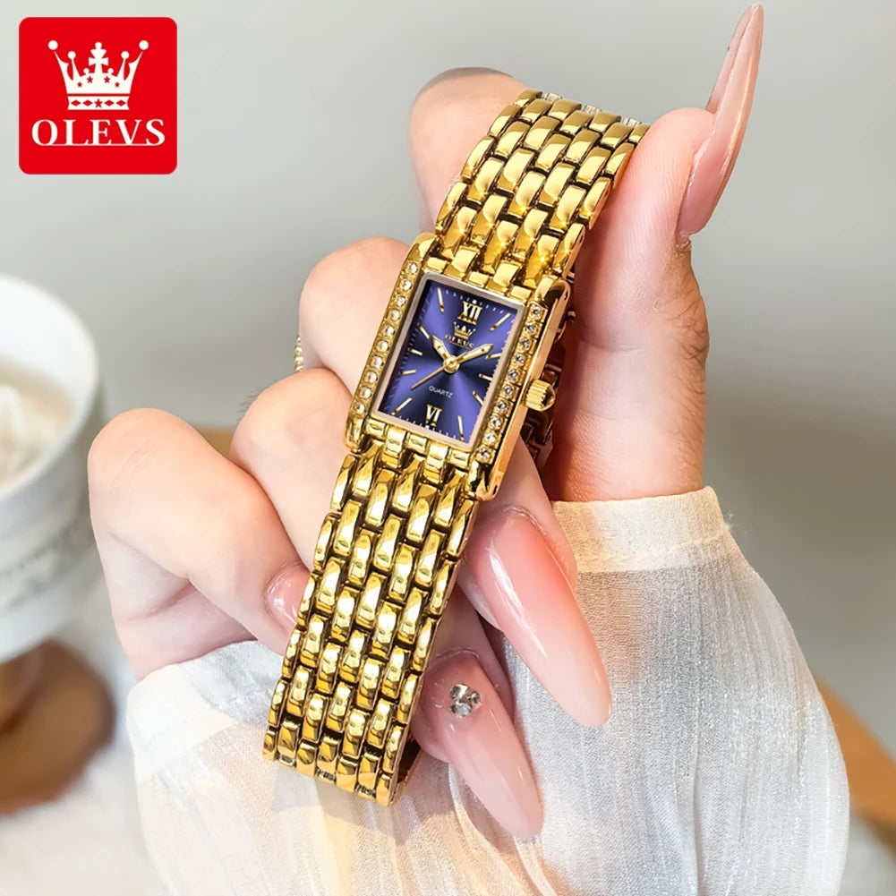 OLEVS Gold Square Quartz Watch