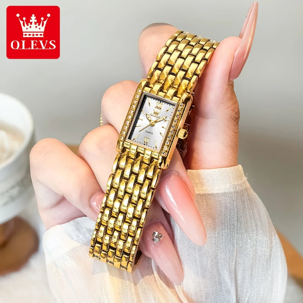 OLEVS Gold Square Quartz Watch