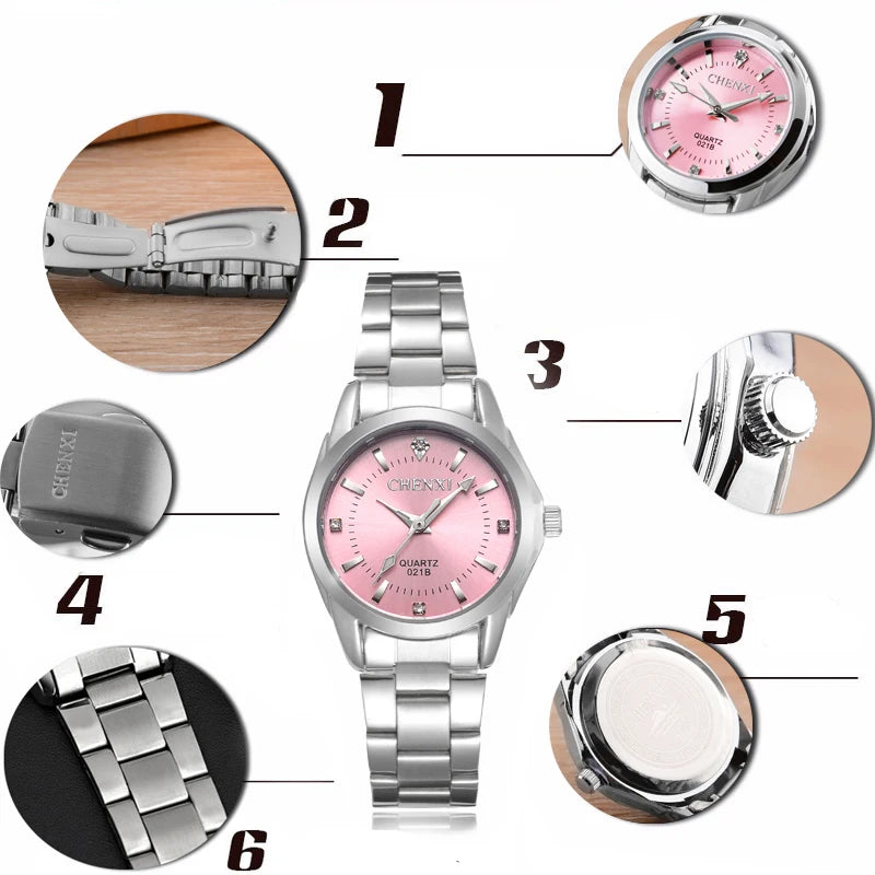 Women's Luminous Steel Analog Quartz Watch