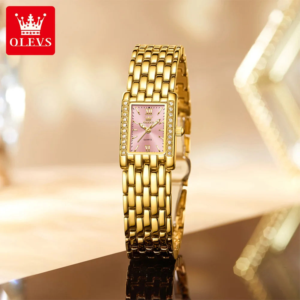 OLEVS Gold Square Quartz Watch