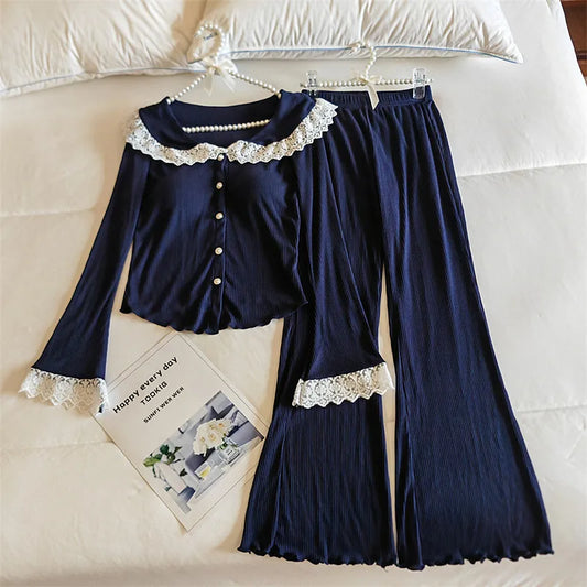 Women's Modal Pajama Set with Chest Pad