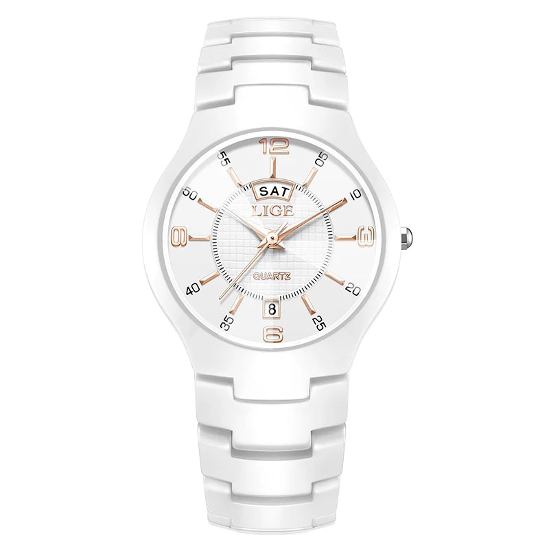 LIGE Ceramic Date Ladies Watch