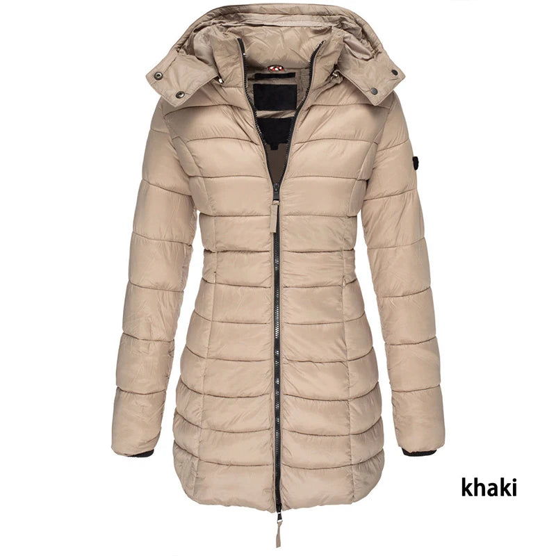 Slim Hooded Women Overcoat
