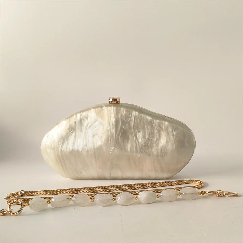 Women's Acrylic Shell Box Evening Shoulder Bag