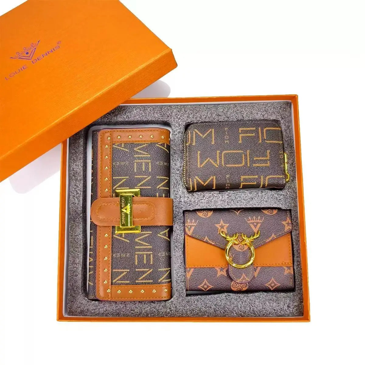 Women's Leather Wallet Card Holder Gift Set