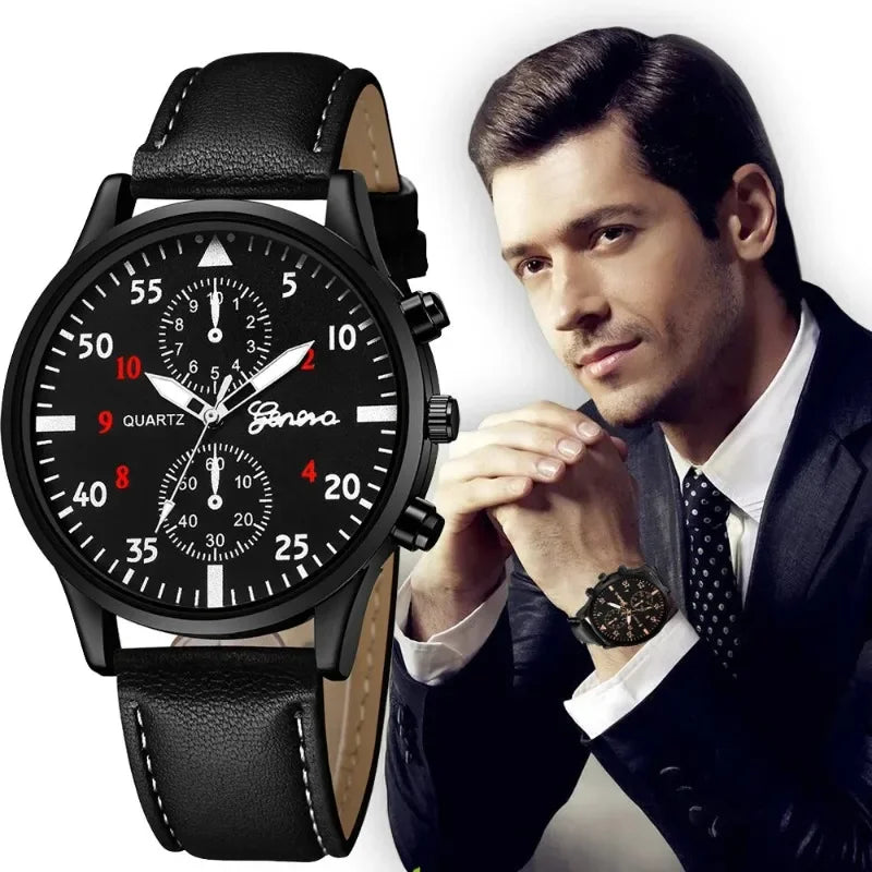 Leather Sport Men Watch
