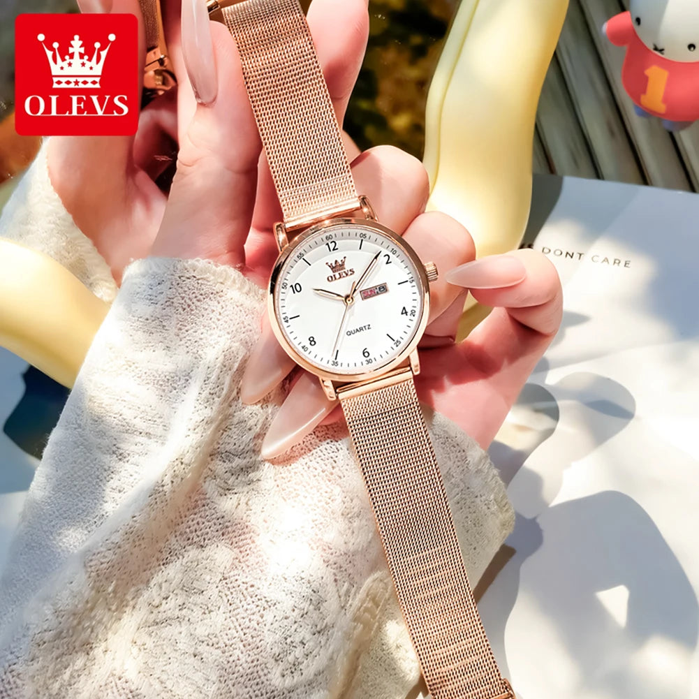 OLEVS Mesh Steel Digital Watch