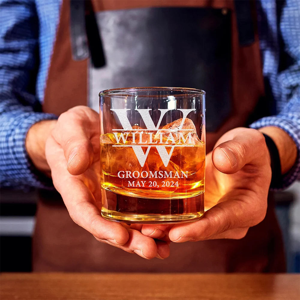 Engraved Whiskey Glass Groomsman Wedding Gift