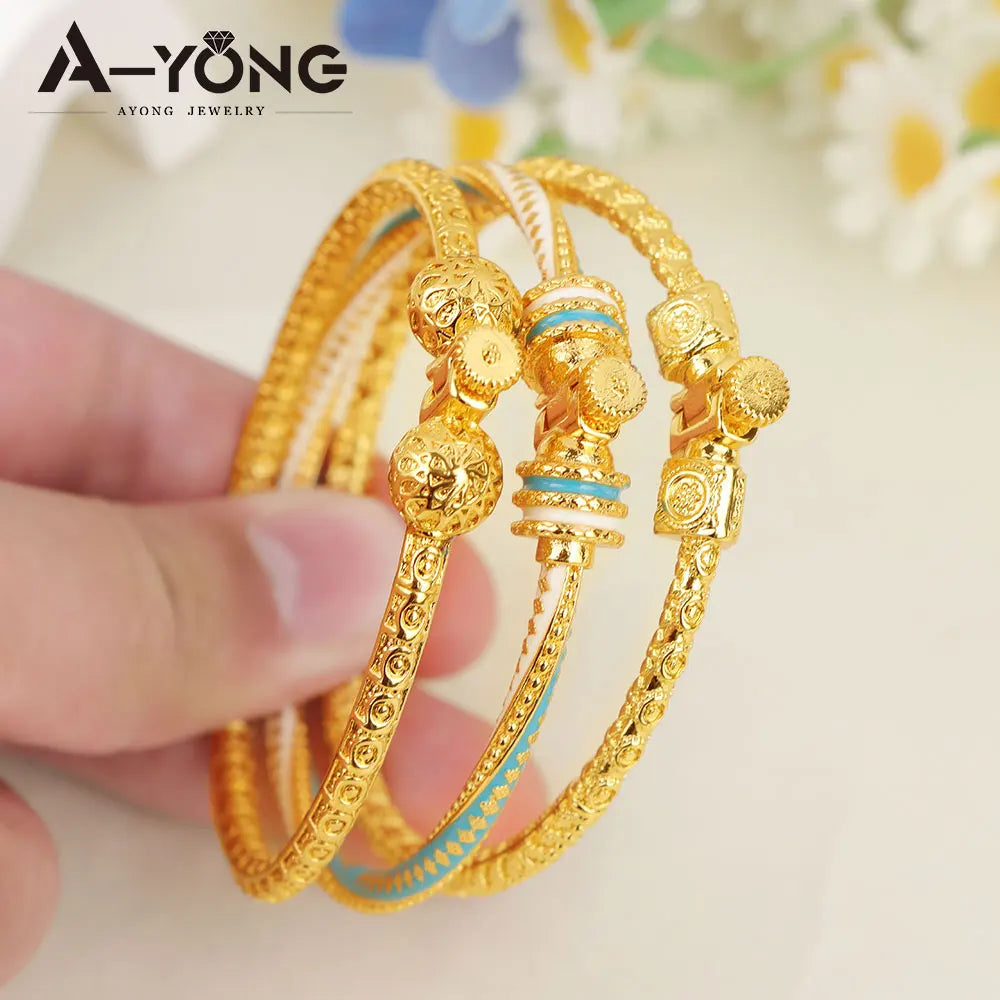 Gold Turquoise Bridal Bangle