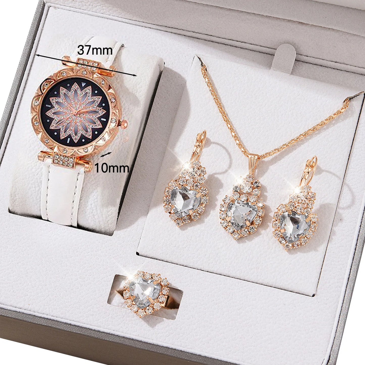 Women's Crystal Watch Jewelry Gift Set