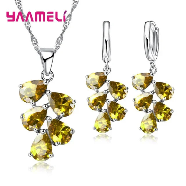 Sterling Silver Zirconia Jewelry Set