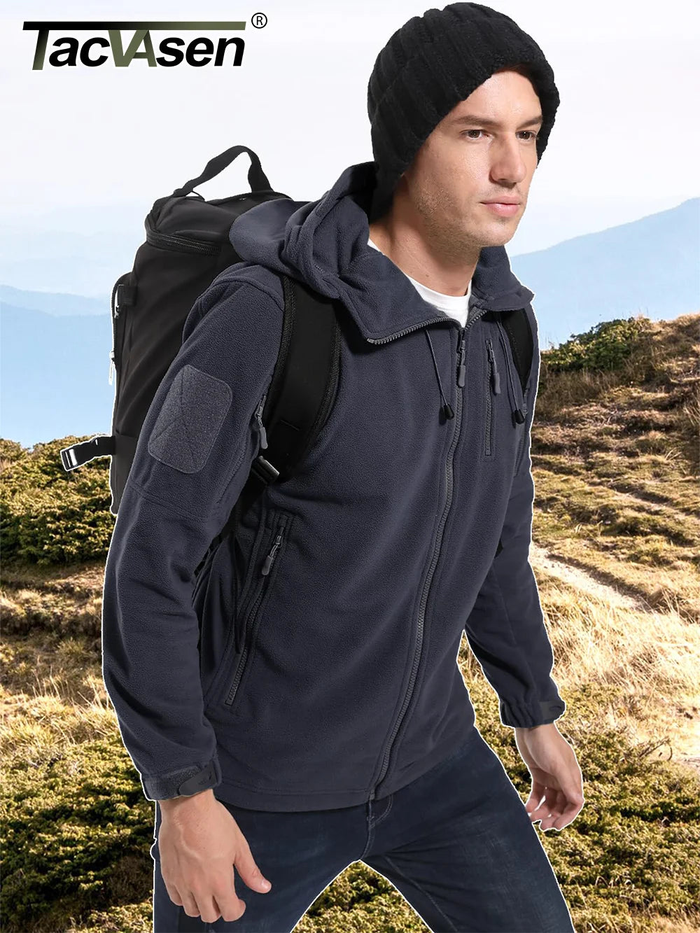 TACVASEN Fleece Hooded Men Jacket
