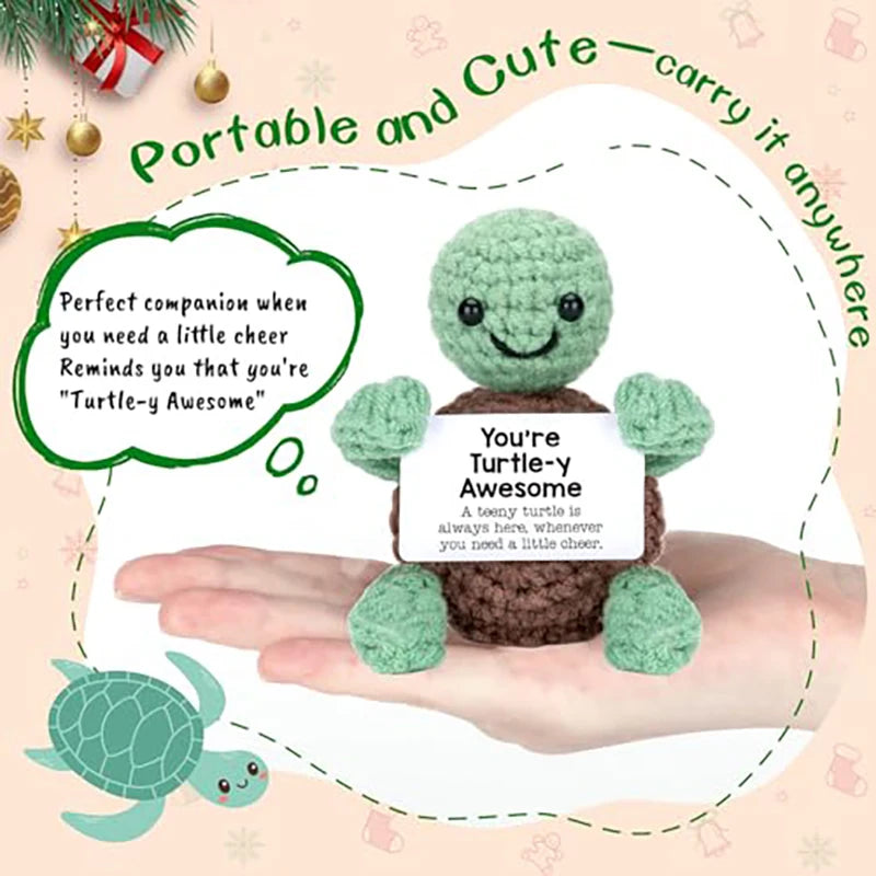 Mini Crochet Turtle Positive Gift Decor