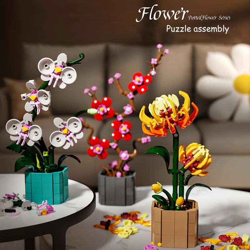 Miniature Orchid Flower Building Blocks Gift