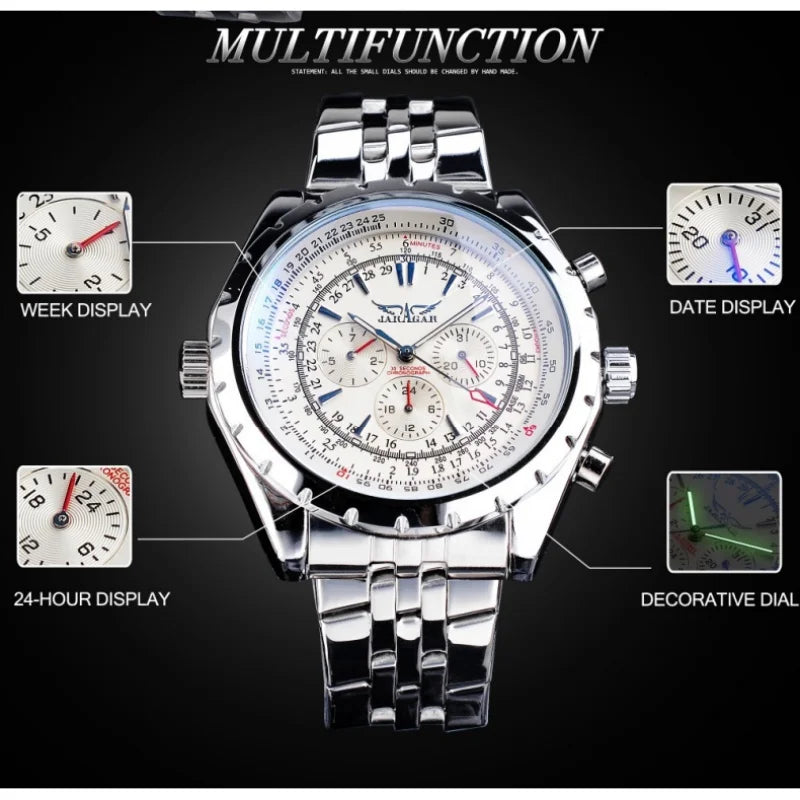 JARAGAR Hollow Chronograph Men's Watch