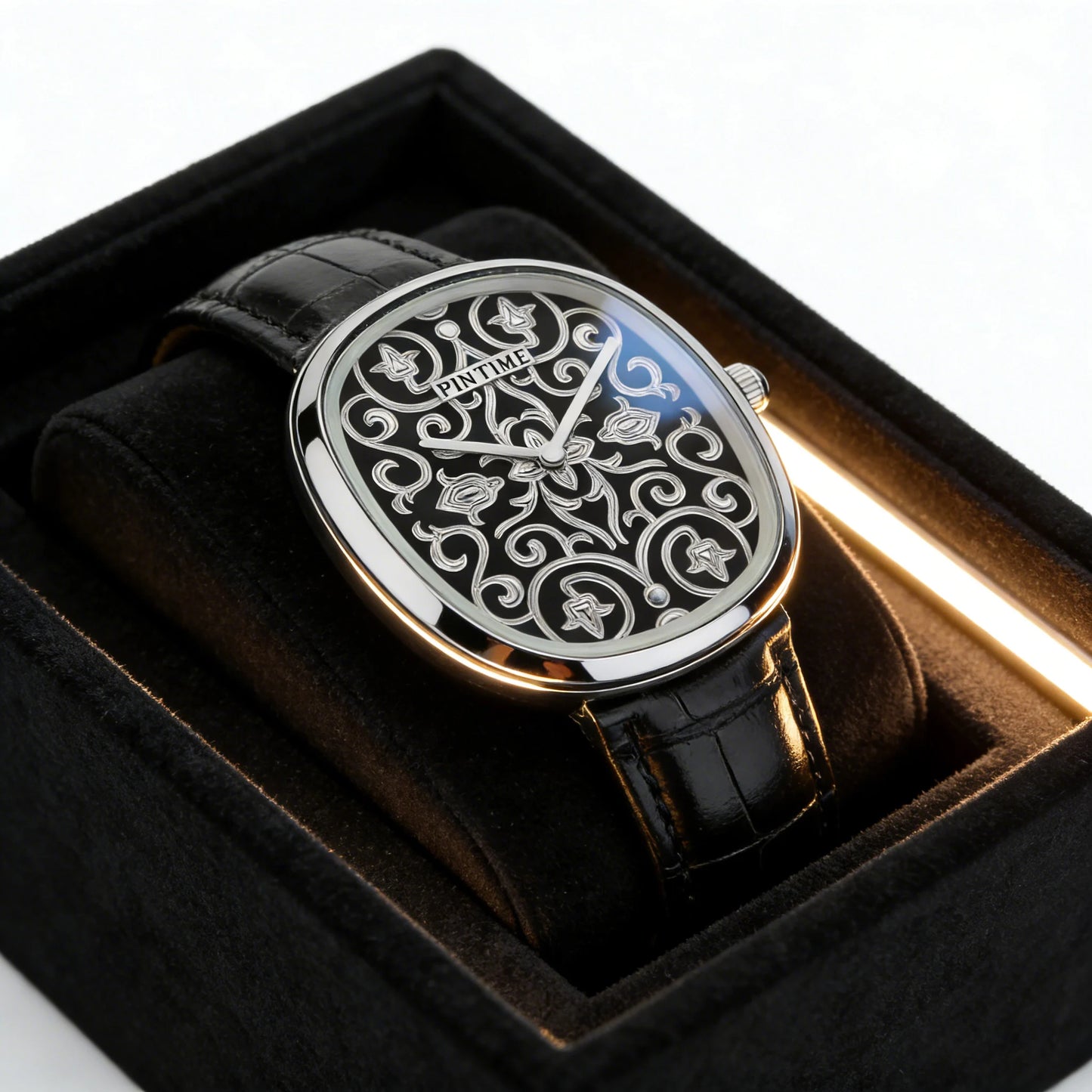 Oval Leather Watch Men