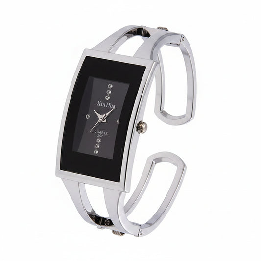 Women's Crystal Bangle Stainless Steel Quartz Watch