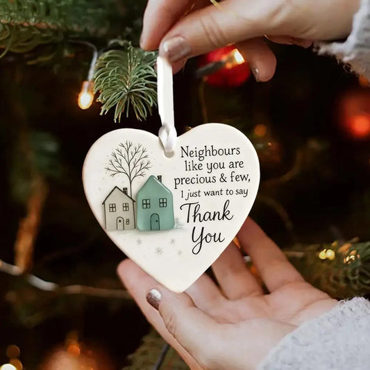 Thank You Neighbor Heart Acrylic Ornament