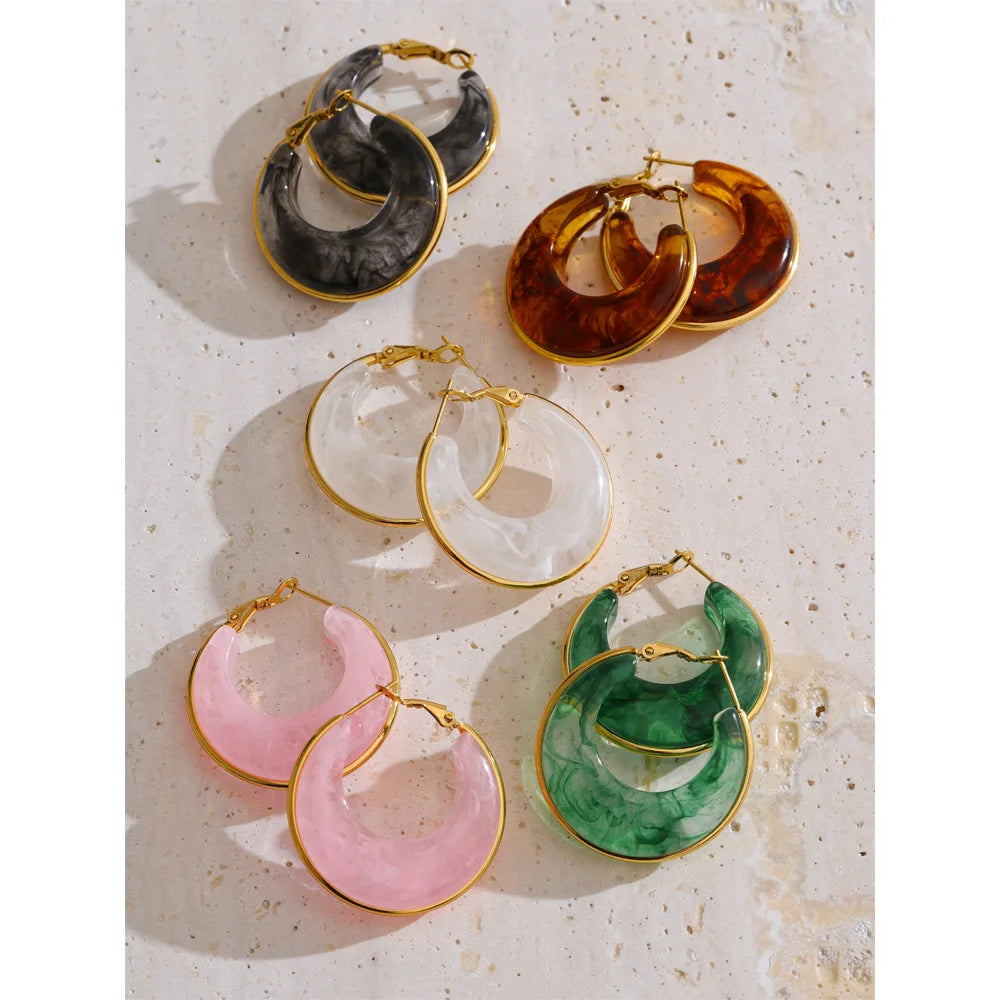 Chunky Acrylic Hoop Earrings