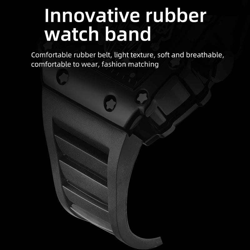 Men's Square Luminous Waterproof Sports Watch