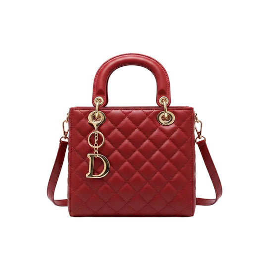 Women's Diamond Grid Top-Handle Crossbody Bag