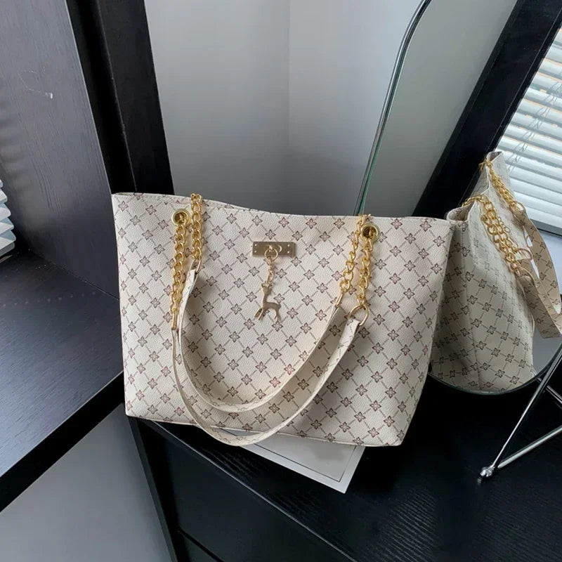 Printed Large Shoulder Shopping Bag