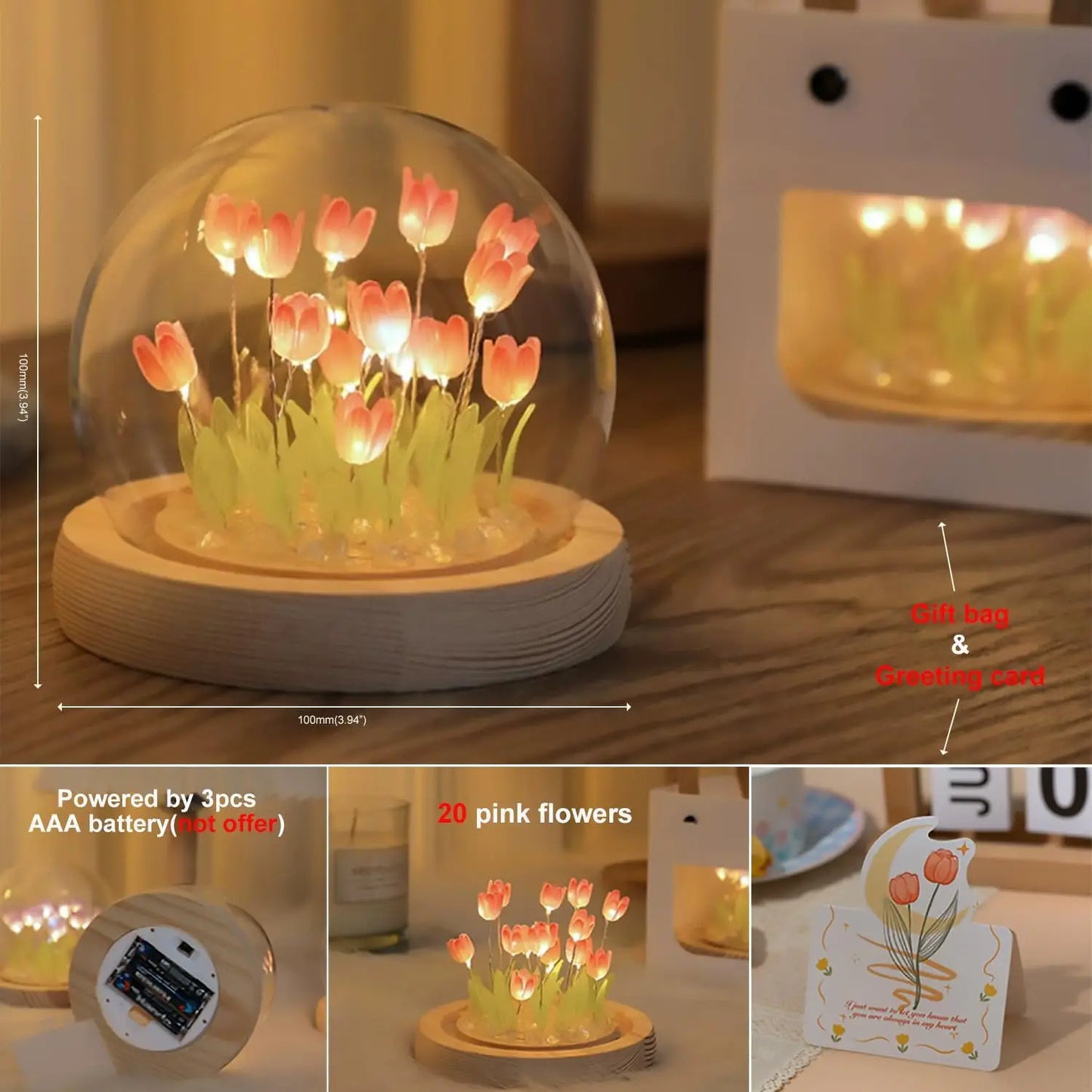 Tulip LED Night Light Flower Desk Lamp