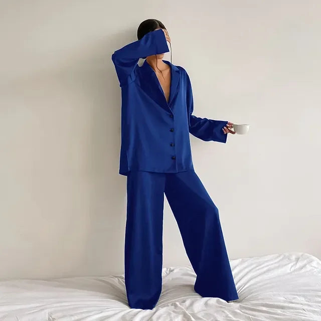 Women's Satin Silk Pajama Set 2-Piece